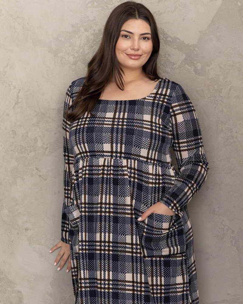 Front of plus size Theodora Plaid Dress by Gilli | Dia&Co | dia_product_style_image_id:178394